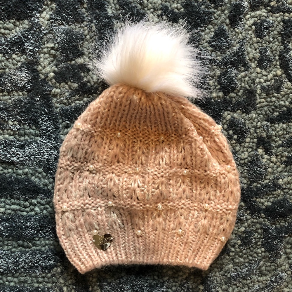 Betsey Johnson pink beanie